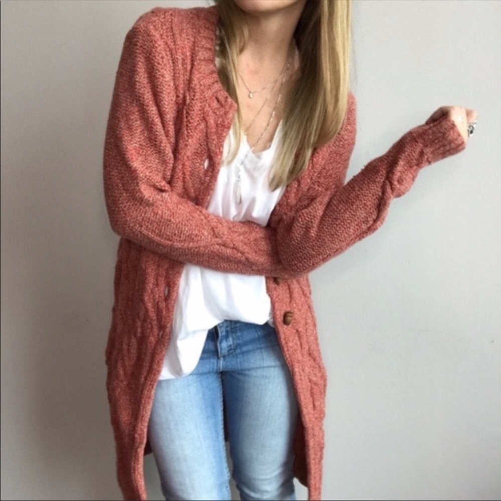 Anthropologie Far Away From Close Long Cardigan Lg